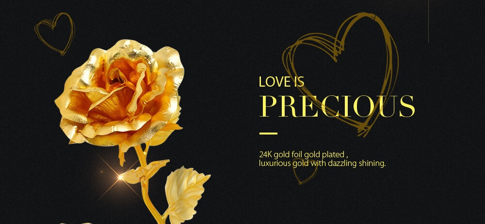 24K Gold Plated Rose Flower Creative Birthday Anniversary Gift- Golden
